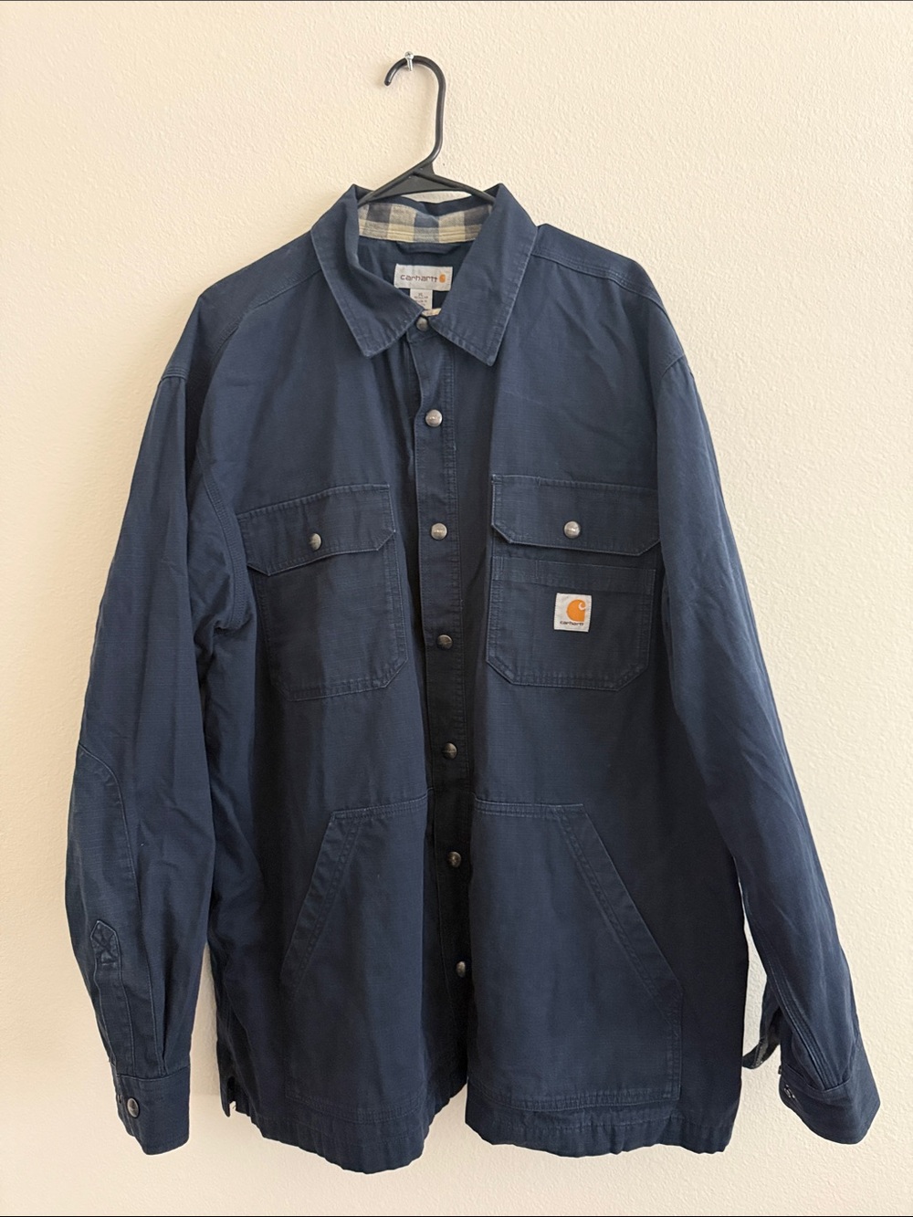 Carhartt Navy Button-Up Utility Jacket